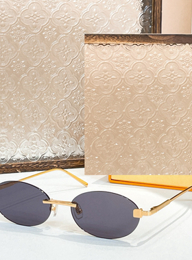 时尚椭圆小框遮阳墨镜男女网红风