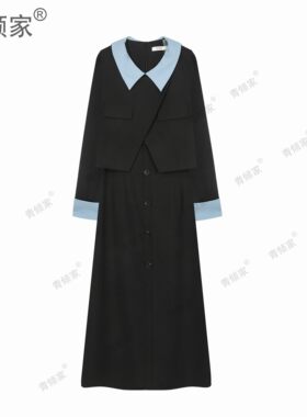 青倾家【天空之镜】早春洋气减龄时尚韩版气质西装闺蜜裙套装