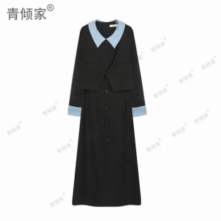 青倾家【天空之镜】早春洋气减龄时尚韩版气质西装闺蜜裙套装