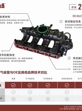 适配新款OA6LA4LQ5Q3迈腾CC途观新帕萨特明锐昊锐支管进气歧管