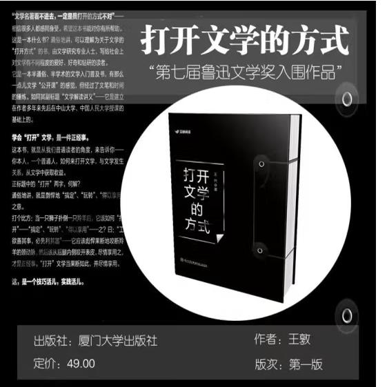 正版现货     打开文学的方式    厦门大学出版社   王敦