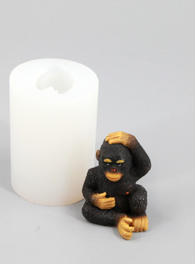 黑猩猩立体硅胶模具3D盐雕滴胶