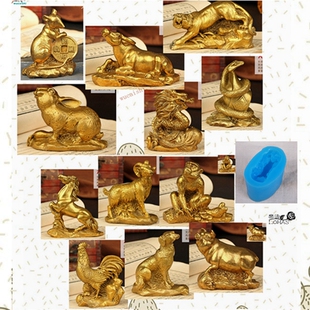 十二生肖 属相 盐雕 拓香石 巧克力 慕斯蛋糕 树脂 滴胶硅胶模具