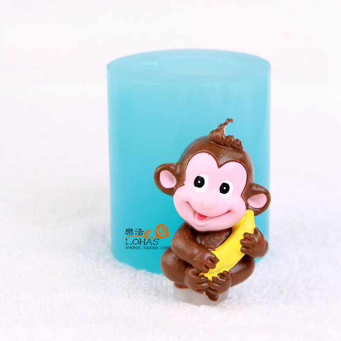 小猴子立体硅胶模具蜡烛巧克力
