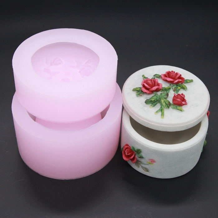 玫瑰花宝盒ab滴胶树脂硅胶模具