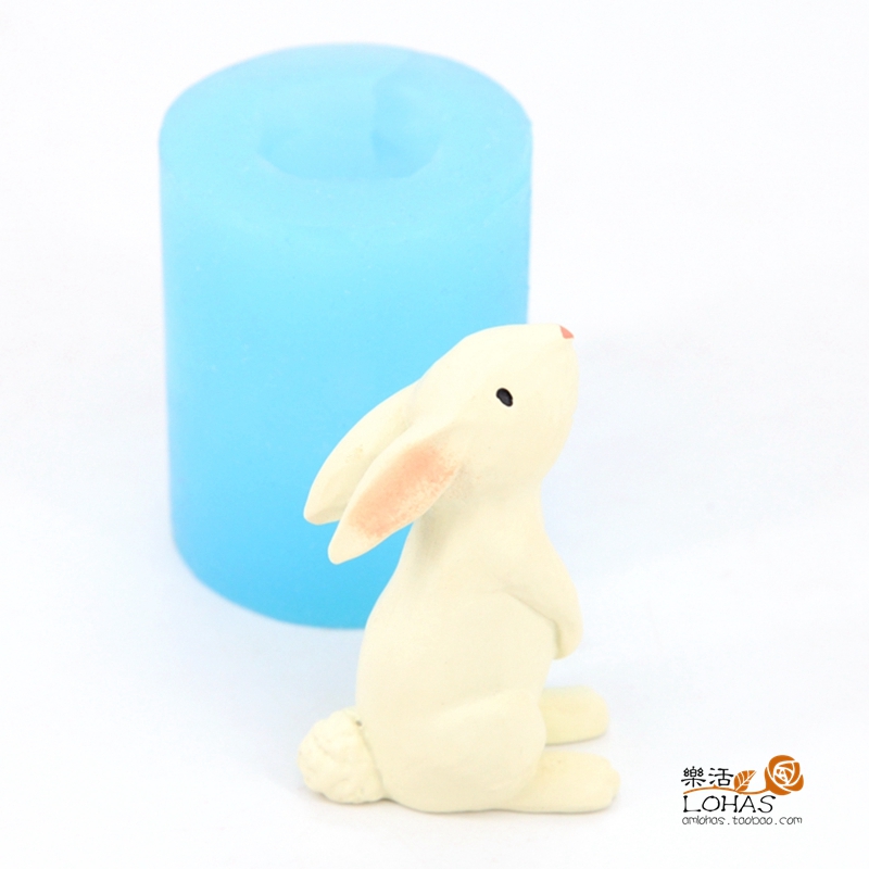 兔子立体蛋糕装饰蜡烛硅胶模具