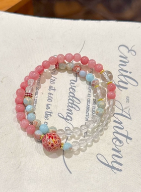 天然白水晶多宝手串手链女多圈仙女精致生日礼物送女友手饰饰品