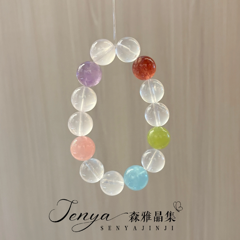 天然多宝水晶手链女款多巴胺轻奢小众春夏清新手串闺蜜礼物送女友