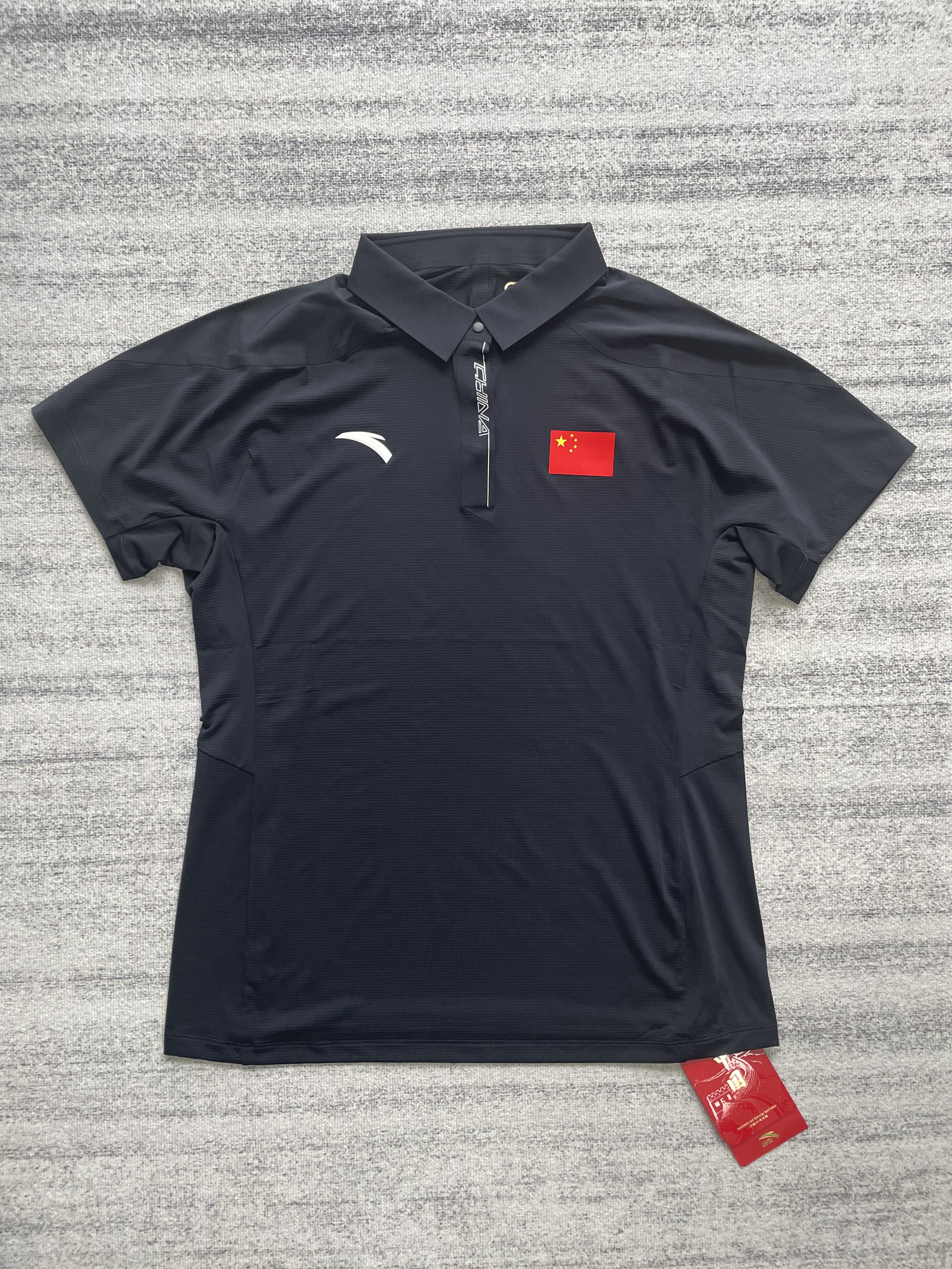 ANTA安踏赞助中国代表团国家队传奇蓝女短袖T恤冰敷POLO衫国服