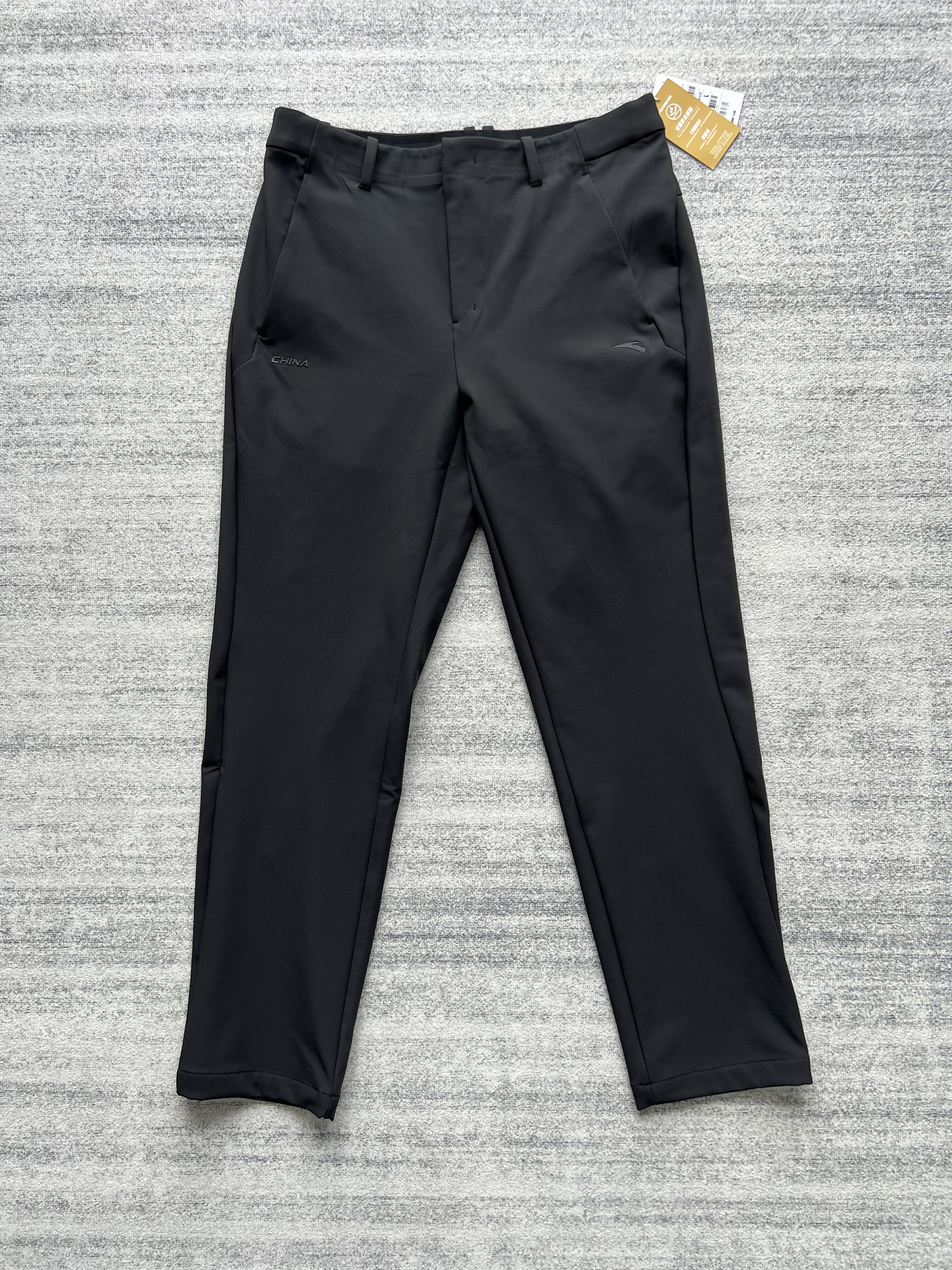 ANTA安踏赞助新款运动长裤国家队秋冬加绒基础黑休闲运动长裤