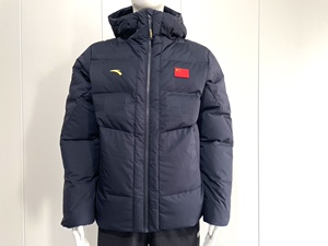 国家队短款羽绒服安踏保暖连帽