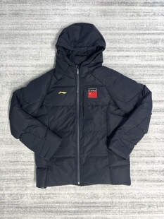 Lining李宁赞助羽绒服2025中国代表团深幽蓝保暖运动短羽绒服防寒