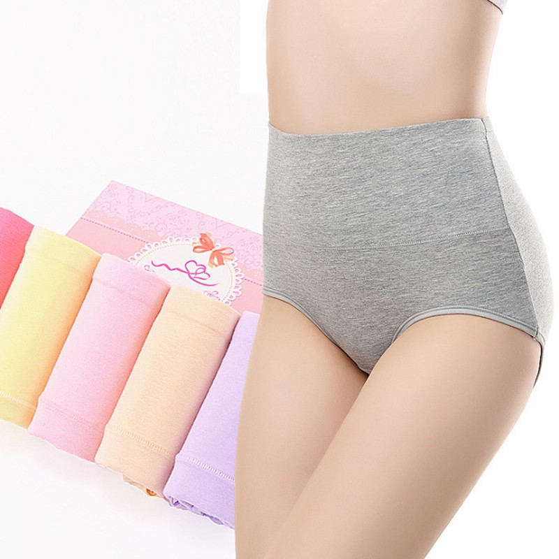 5抗菌全棉收腹提女士高腰内裤