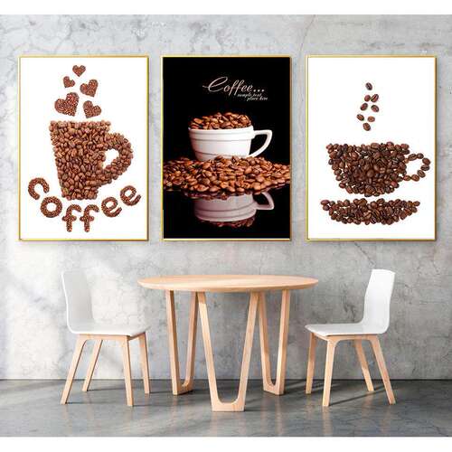 工业风咖啡厅装饰画咖啡豆挂画创意拿铁拉花Coffee馆墙西餐厅壁画