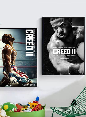 奎迪电影海报装饰画拳击搏击馆Creed 健身房运动体育励志有框挂画