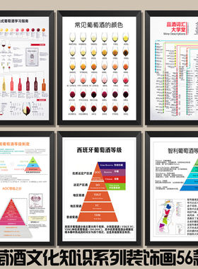 葡萄酒1855列级分级图名庄图红酒吧知识专业酒窖装饰画法国产区图