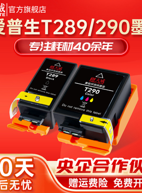 天威适用爱普生wf110墨盒WF100打印机墨水T289墨水彩色T290 epson wf100T爱普生黑彩墨盒
