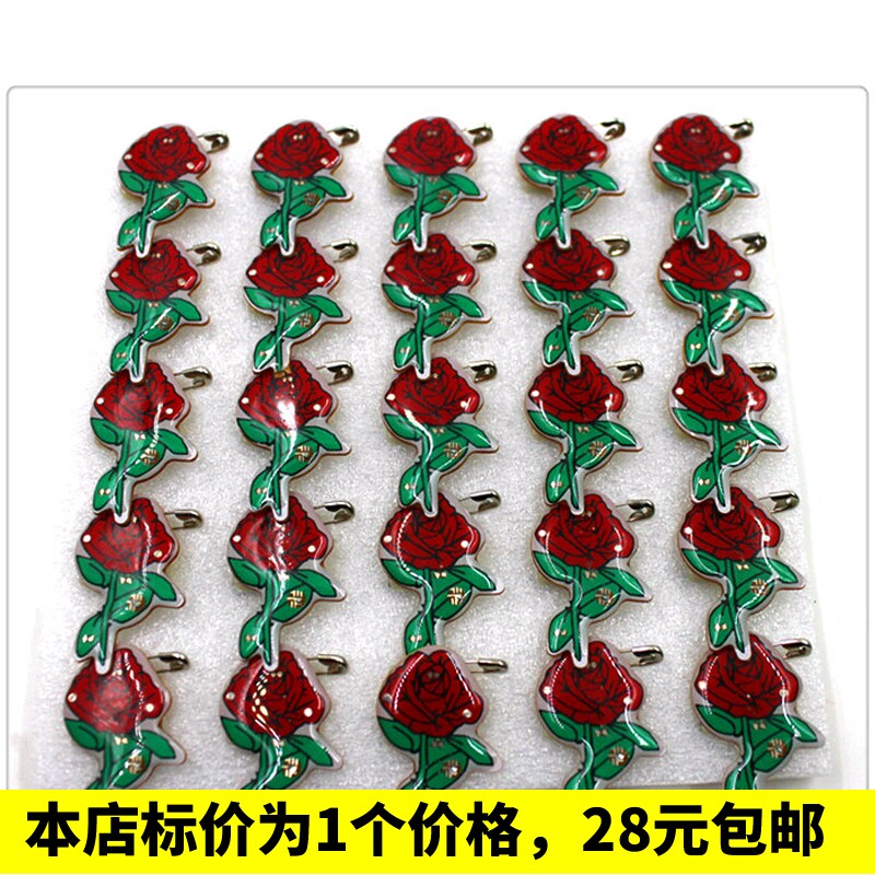 单支玫瑰花发光胸针 闪光胸针情人节酒吧迪吧气氛道具节日用品