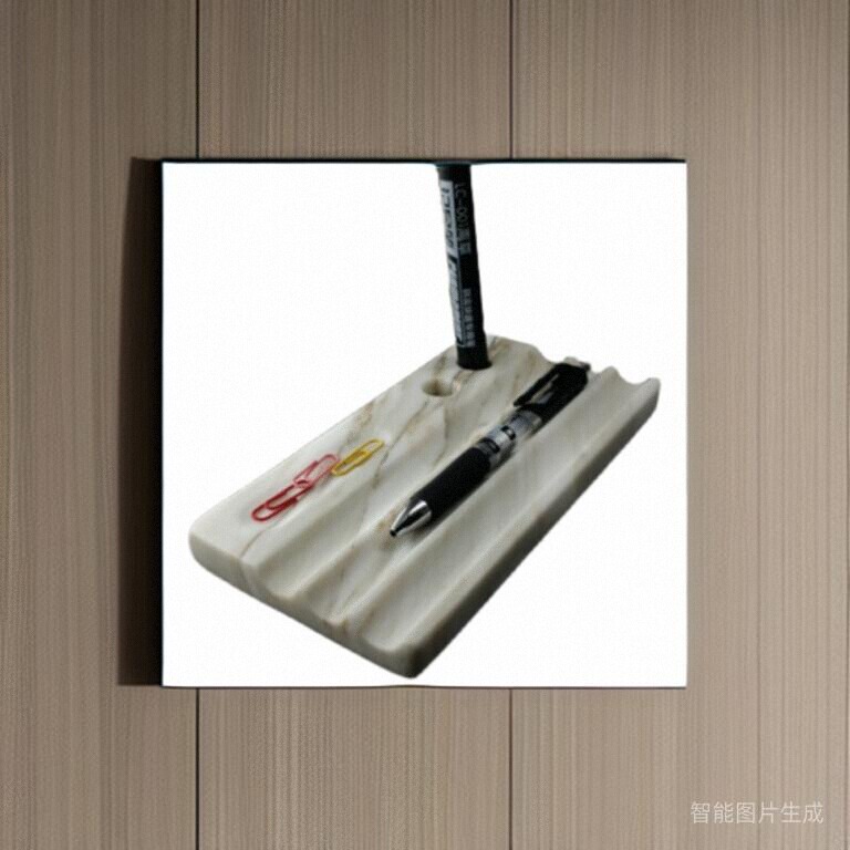 天然大理石笔架笔座笔托收纳托盘样版间桌面办公桌化妆刷画笔摆件