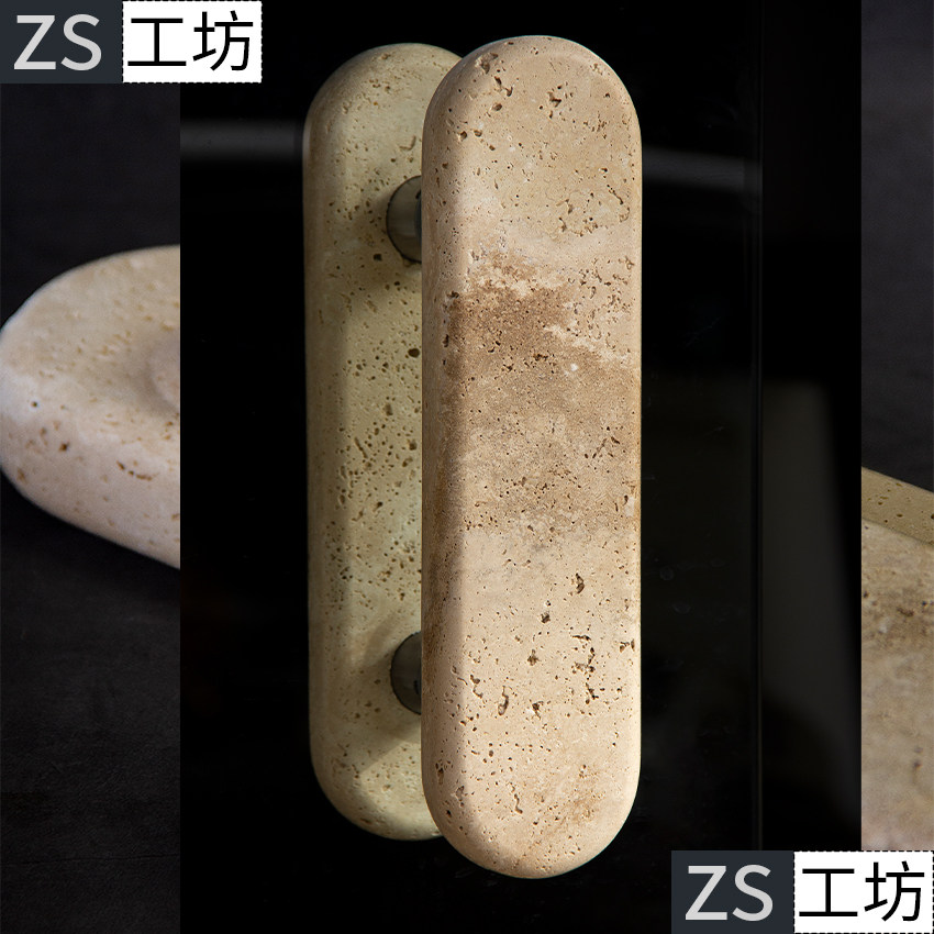 智石天然石玻璃木门酒店民宿复古图片