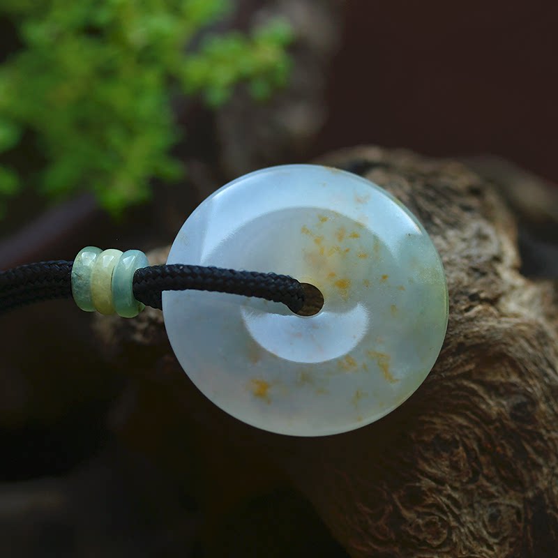 黄紫绿三彩翡翠a货平安扣怀古挂件吊坠糯冰种缅甸玉石天然证书303