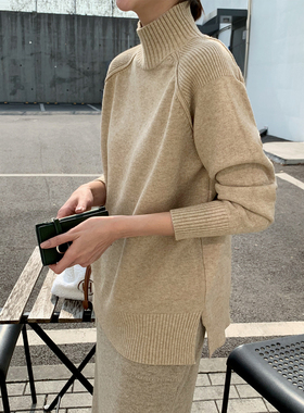 现货！韩版女装新款纯色针织简约高领百搭简约毛衣M9382