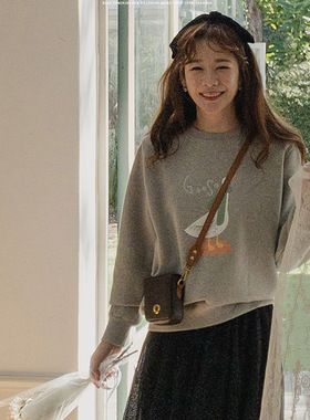 现货11292秋冬季新品通勤韩版韩国正品卡通甜美休闲加绒卫衣