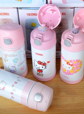 膳魔师儿童卡通不锈钢吸管杯防漏宝宝保温水杯F4011 TCMI-400 FFG