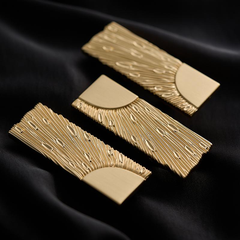 屿铜创意法式黄铜柜门拉手