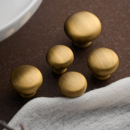 屿铜蘑菇黄铜拉手现代简约衣柜门橱柜抽屉柜子古铜单孔把手小拉手