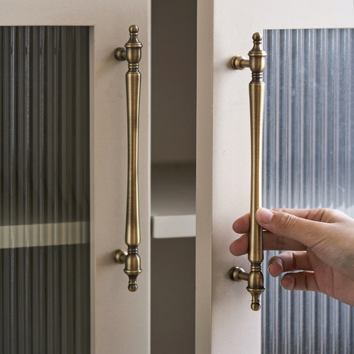 屿铜黄铜柜门古铜色法式复古拉手