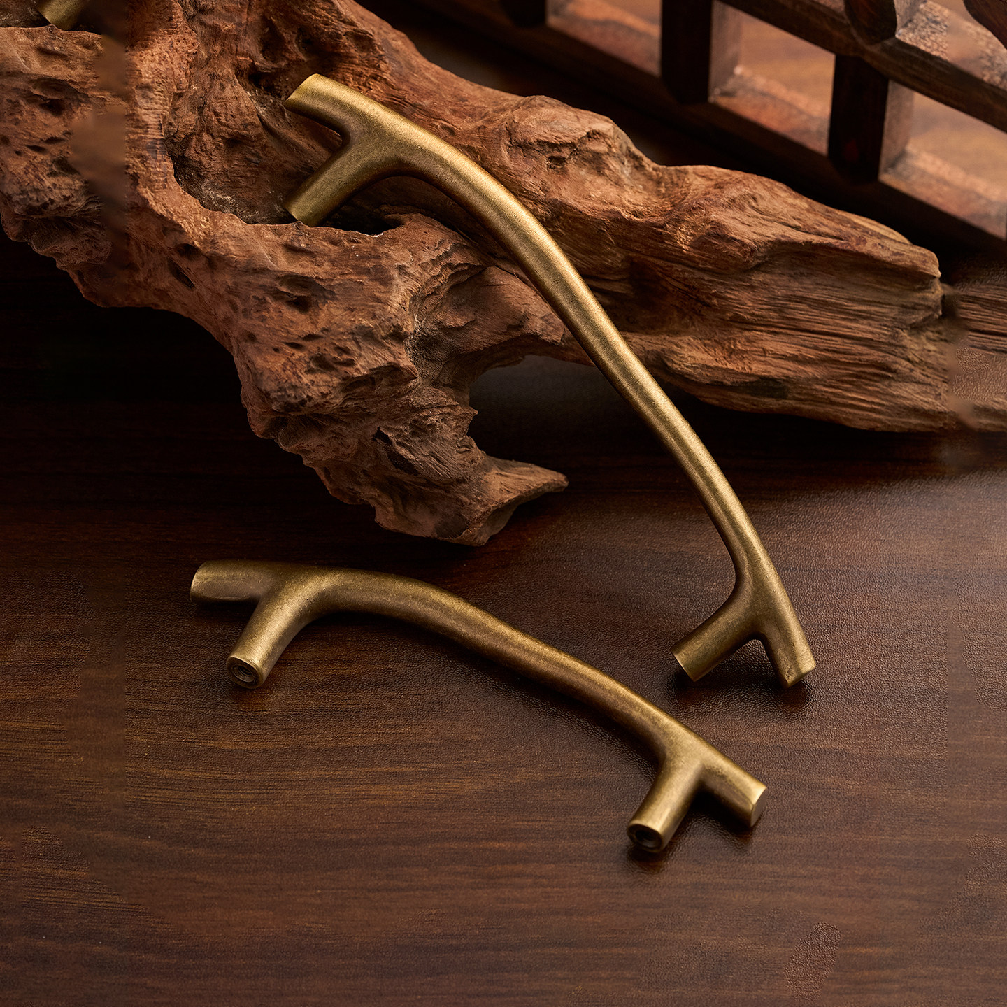 屿铜法式复古柜子黄铜拉手衣柜橱柜抽屉鞋柜创意古铜木枝柜门把手