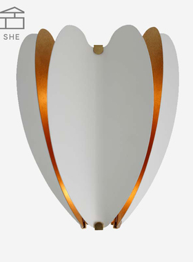 VC1:1Danes美式简约复古客厅卧室浴室手工贴金箔做旧爱心壁灯墙灯