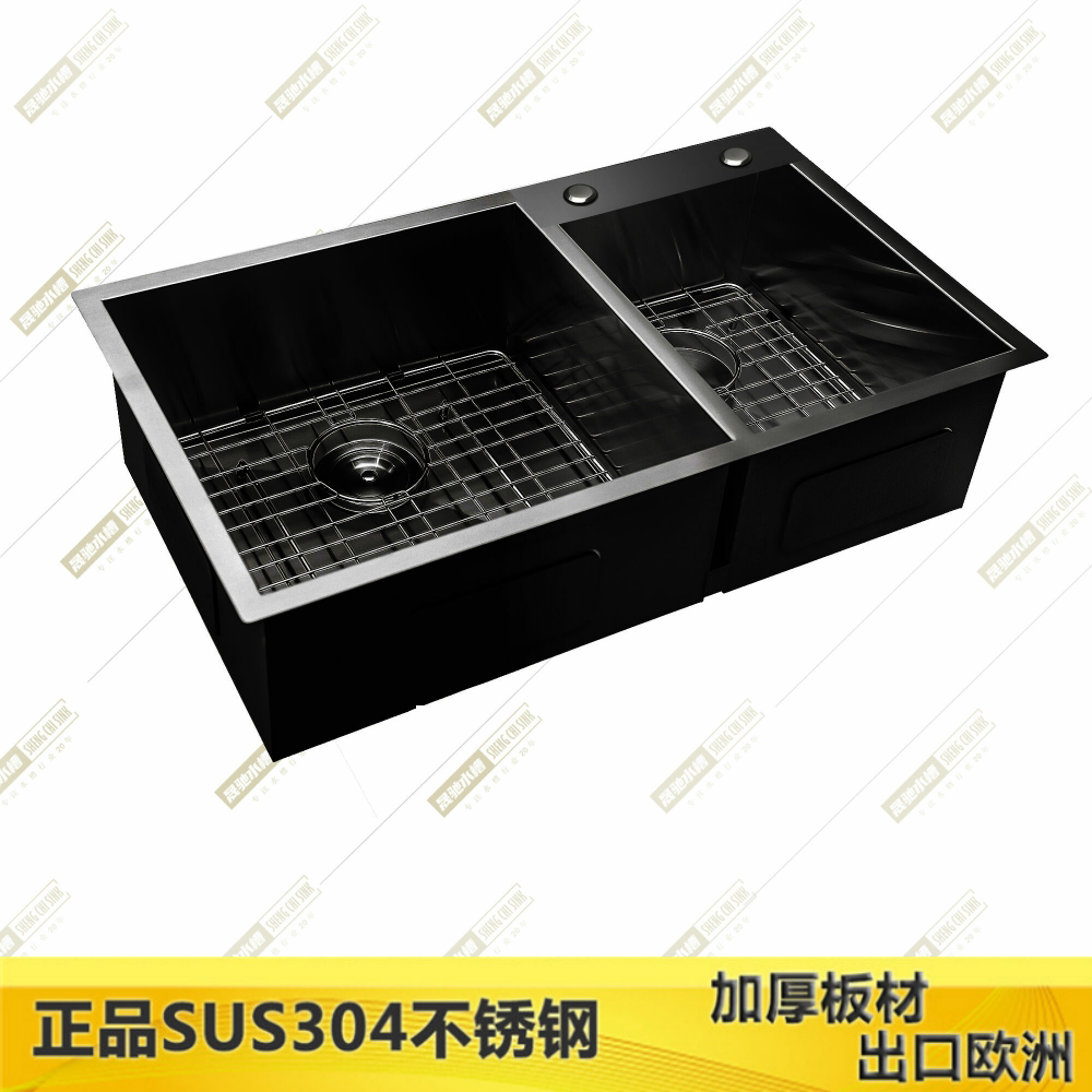 85x48 78x45 80x46 厨房手工洗菜盆不锈钢水槽双槽 洗碗池台橱柜