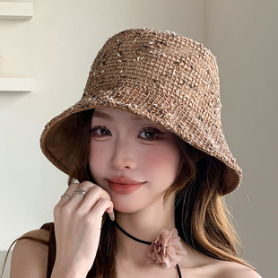 春夏季防晒遮阳帽子女款2026新款双面可戴渔夫帽高级感超好看盆帽