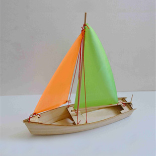 洞庭号自航帆船木质船模DIY帆船模型拼装 玩具儿童手工课木制船模