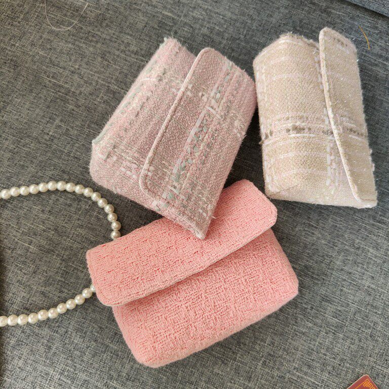 粉嫩香风小包香奶奶卸用品牌进口面料linton