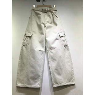 E野视角压线设计工装裤女2026年春季拖地牛仔裤显瘦弯刀裤阔腿裤