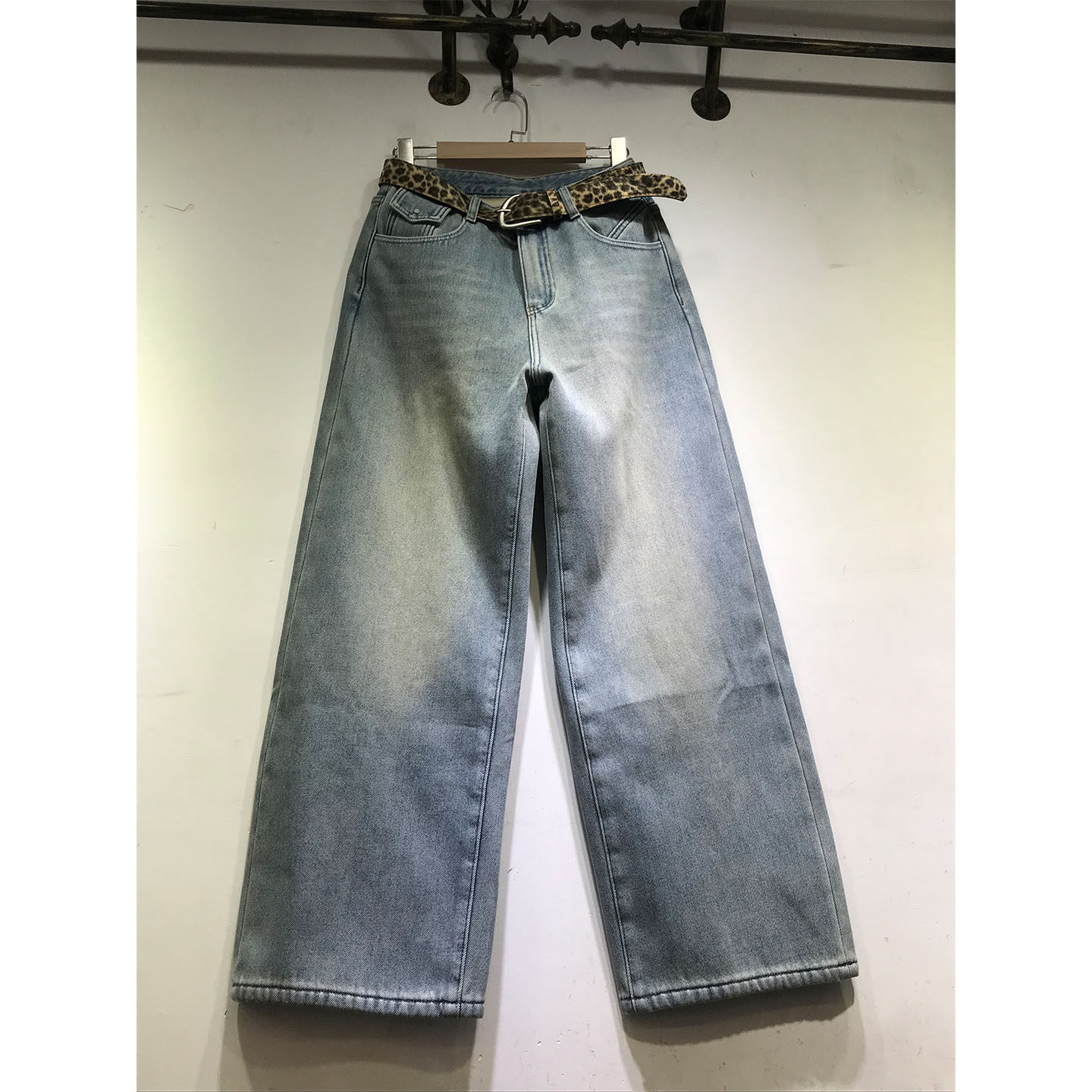 E野视角加厚复合绒弯刀裤女2025年冬季牛仔长裤宽松阔腿裤61133,女装/女士精品,牛仔裤,淘宝优惠券,粉丝福利购,淘宝优惠卷