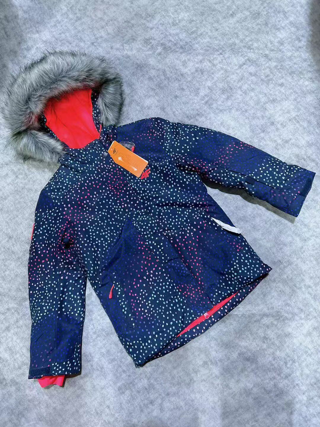 芬兰订单4F女童高品质冲锋衣防水防风防雨雪保暖软壳棉冲锋衣