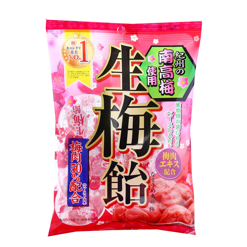 日本进口零食理本生梅饴糖果网红酸甜话梅糖夹心梅子味硬糖