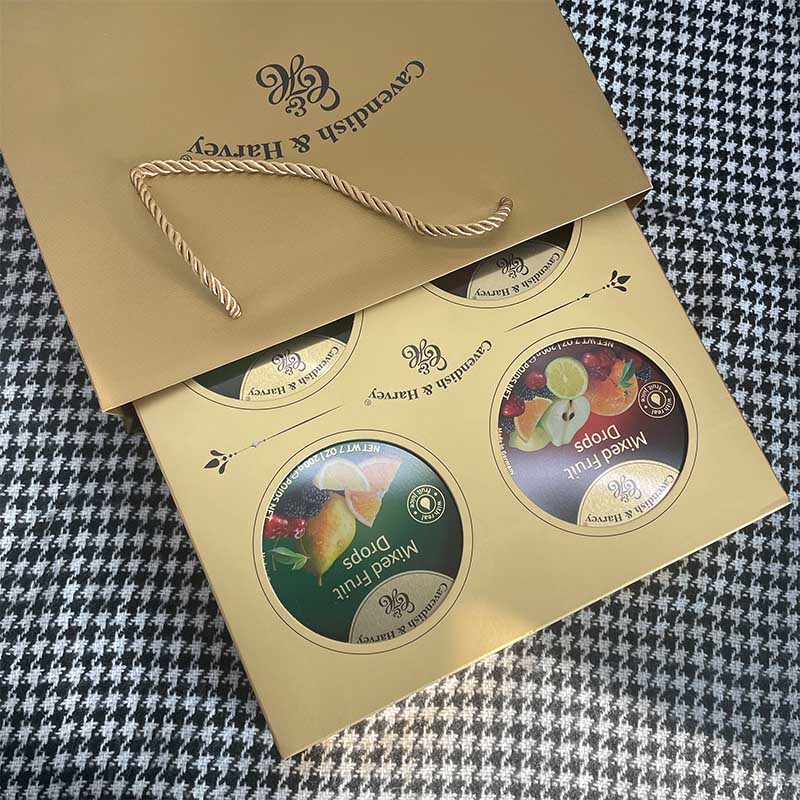 进口德国嘉云糖四盒装礼盒糖混合水果+热带杂果+四季水果+酸柠檬