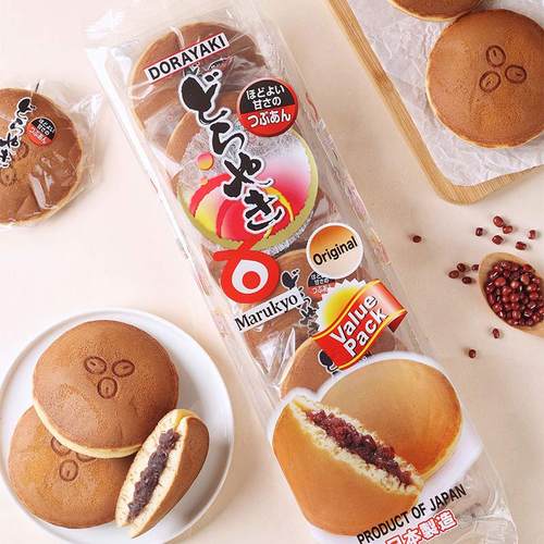 日本进口传统零食丸京夹心铜锣烧豆沙包独立包装办公室零食小吃