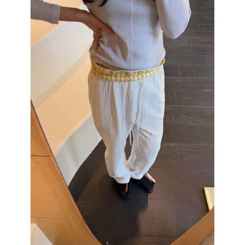 韩国小众品牌MUSED松紧腰系带皱布肌理休闲裤