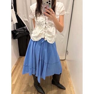 韩国小众品牌LC系带不规则半裙