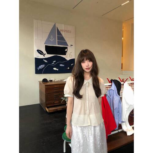 韩国小众品牌MUSED意大利进口面料娃娃衬衫