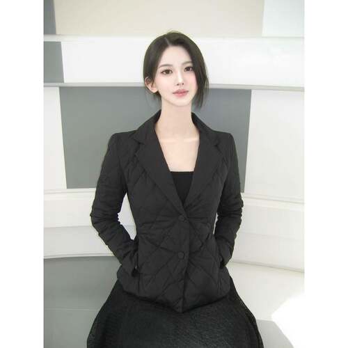 韩国小众品牌GRACEU秋上新鸭绒鸭毛翻领短款羽绒服