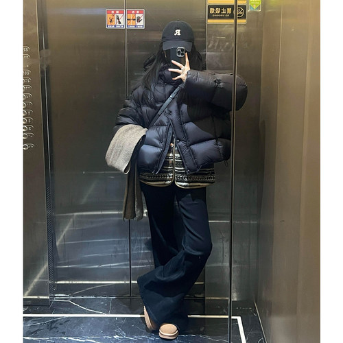 90白鸭绒冬季韩系连帽羽绒服