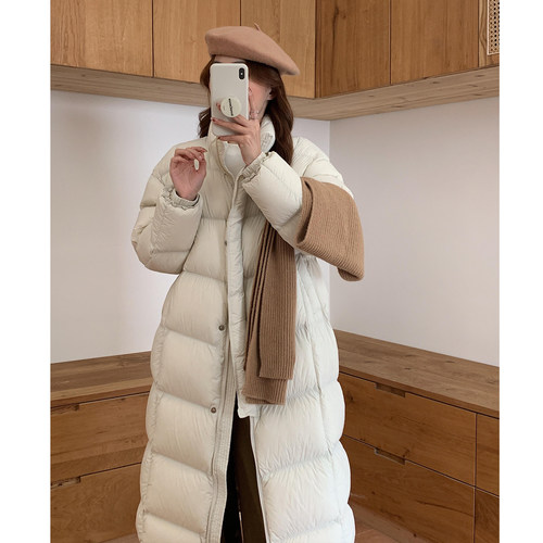 90白鸭绒！冬季韩系长款羽绒服