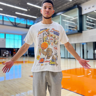 272-青年卡通短袖短袖太阳队t恤德文布克nba篮球运动短袖训练服